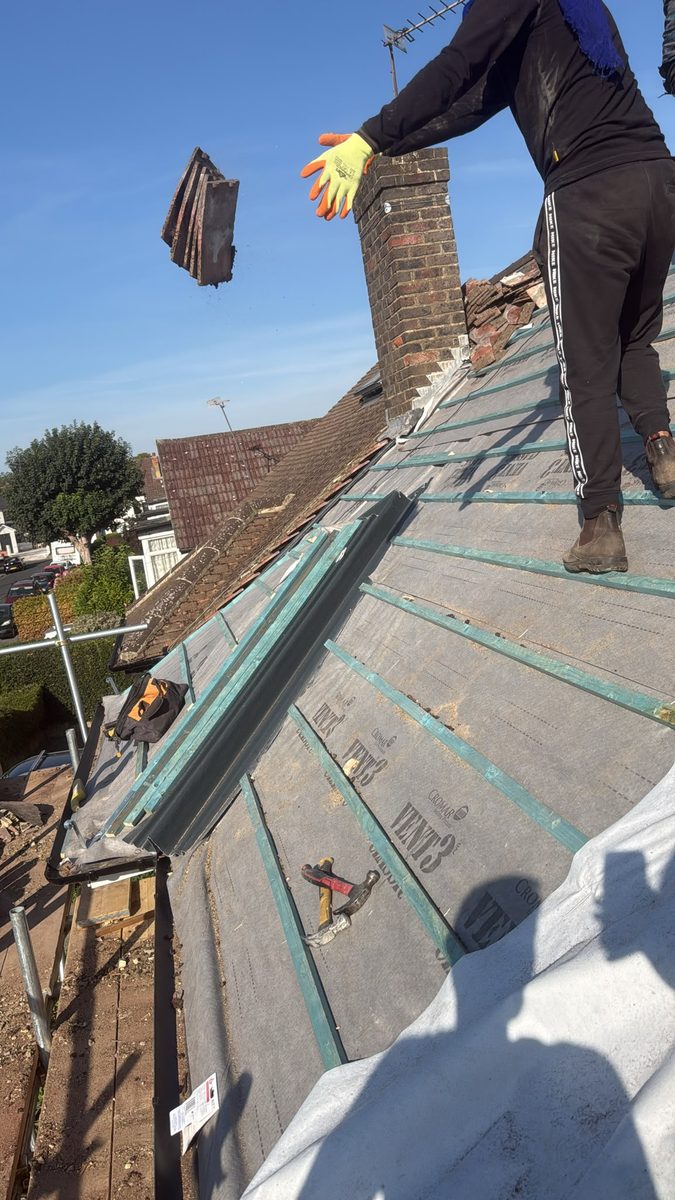 Chimney and roof repair preparation